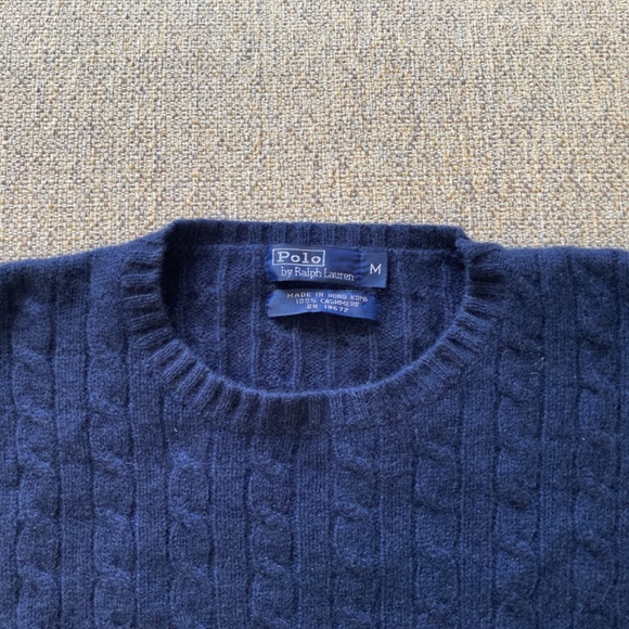 Ralph Lauren Cable-Knit Cashmere Sweater in NAVY - Picture 4 of 10